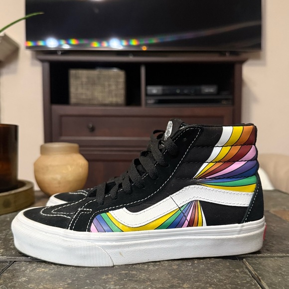 Vans Shoes - Vans High Tops w/ Rainbow Stripes